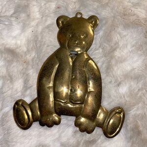 Vintage Department 56 Brass Teddy Bear Ornament